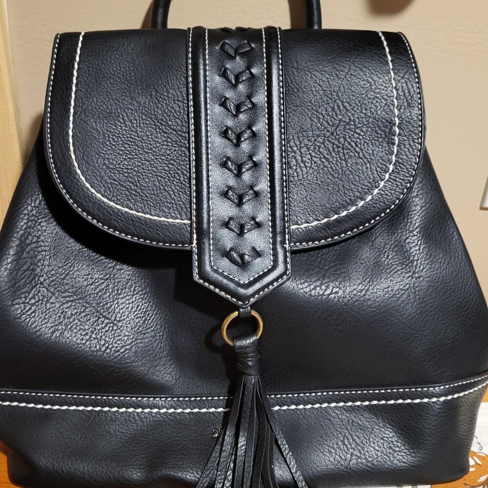 Darcy Marks black leather backpack